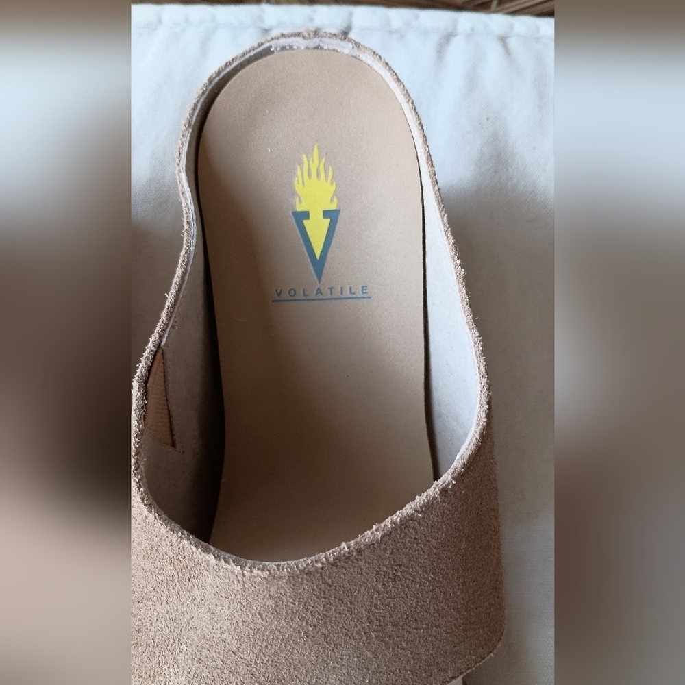 Volatile Stylish Tan Suede Women's Sandals_10 - Picture 2 of 7